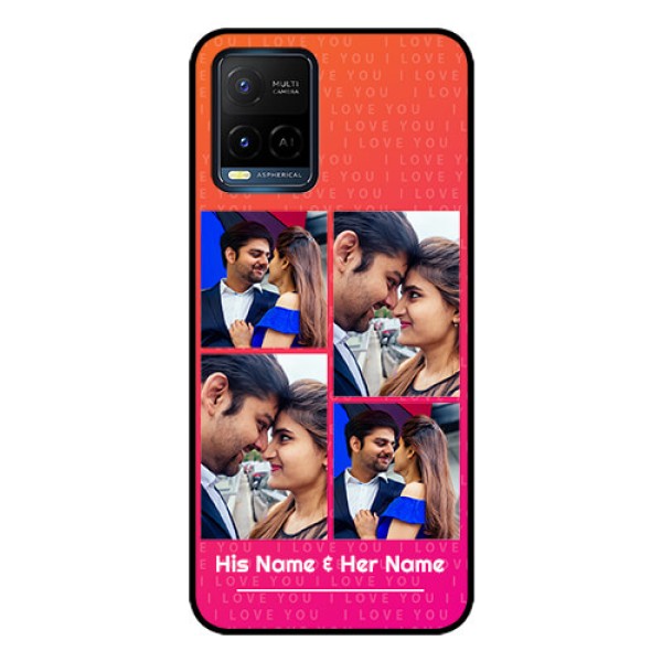 Vivo T1X Custom Glass Phone Case - I Love You Pink Design Vivo T1X Custom Glass Phone Case - I Love You Pink Design