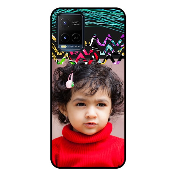 Vivo T1X Personalized Glass Phone Case - Neon Abstract Design
