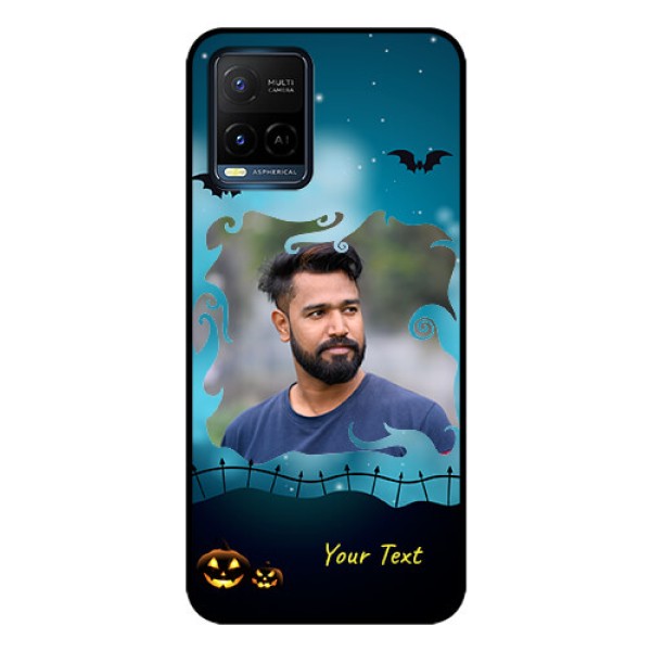 Vivo T1X Custom Glass Phone Case - Halloween frame design