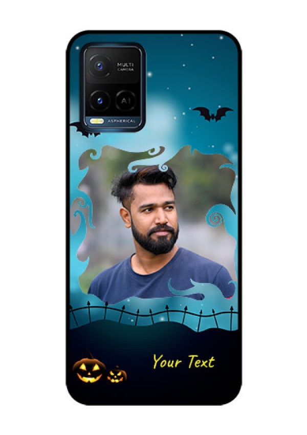 Vivo T1X Custom Glass Phone Case - Halloween frame design