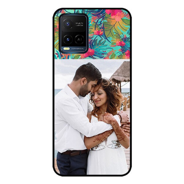 Vivo T1X Photo Printing on Glass Case - Watercolor Floral Design