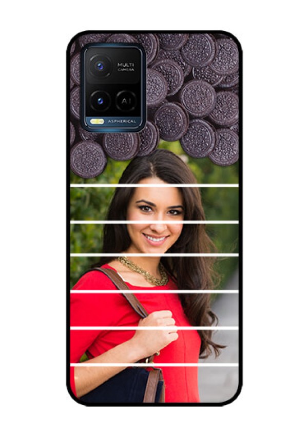 Vivo T1X Custom Glass Phone Case - with Oreo Biscuit Design