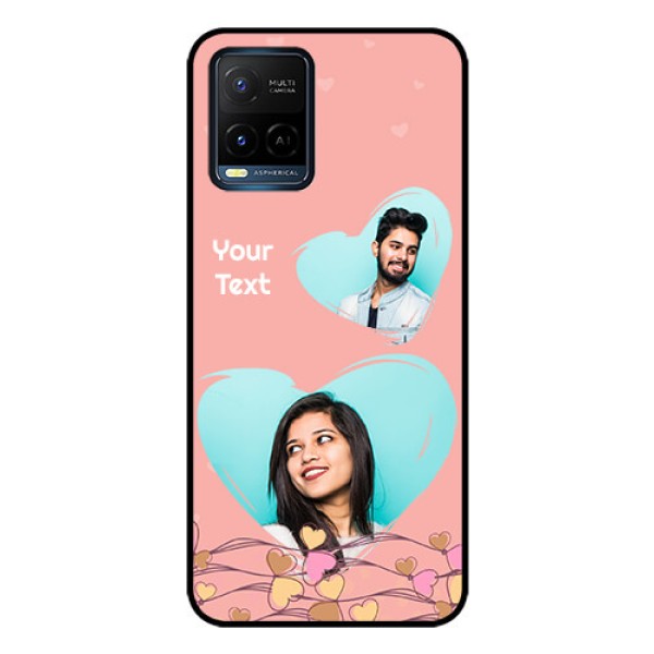 Vivo T1X Custom Glass Mobile Case - Love Doodle Design