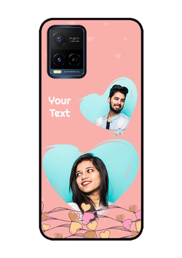 Vivo T1X Custom Glass Mobile Case - Love Doodle Design