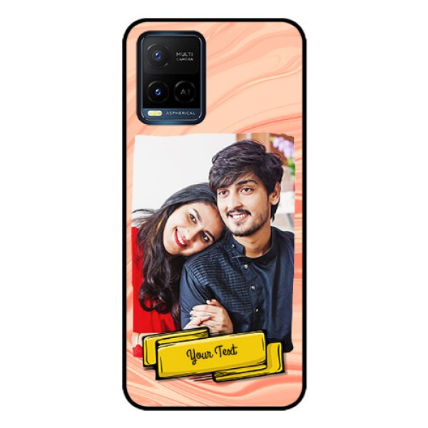 Vivo T1X Personalized Glass Phone Case - Marble Texture Design