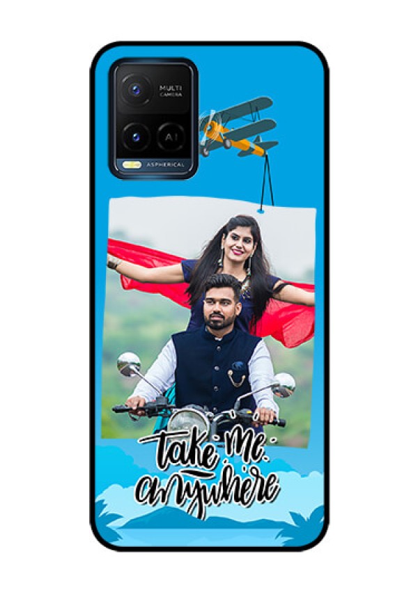 Vivo T1X Custom Glass Mobile Case - Traveller Design