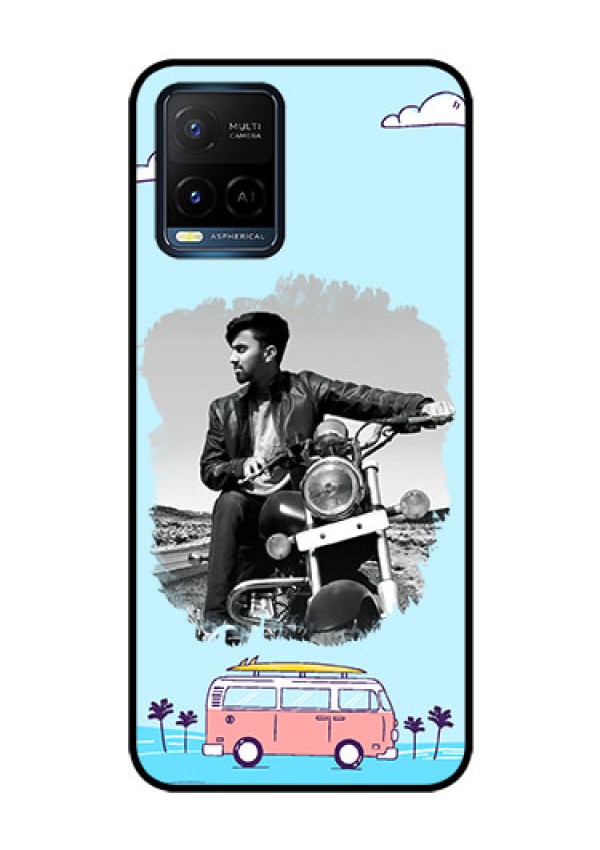 Vivo T1X Photo Printing on Glass Case - Travel & Adventure Design