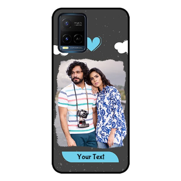 Vivo T1X Custom Glass Phone Case - Splashes with love doodles Design Vivo T1X Custom Glass Phone Case - Splashes with love doodles Design