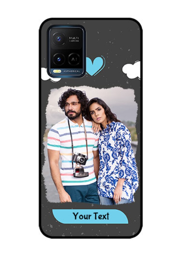 Vivo T1X Custom Glass Phone Case - Splashes with love doodles Design