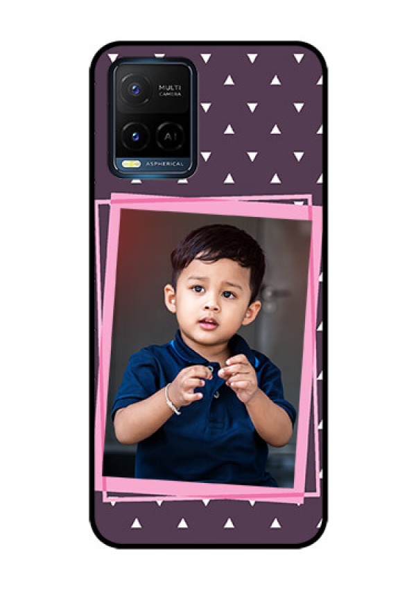 Vivo T1X Custom Glass Mobile Case - Triangle Pattern Dotted Design