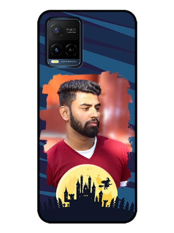 Custom Vivo T1X Photo Printing on Glass Case - Halloween Witch Design