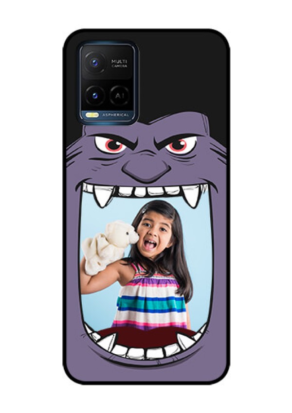 Vivo T1X Custom Glass Phone Case - Angry Monster Design