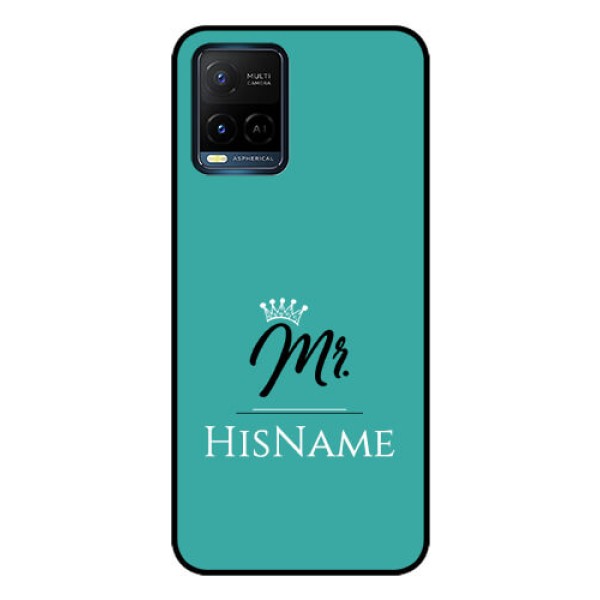 Vivo T1X Custom Glass Phone Case Mr with Name