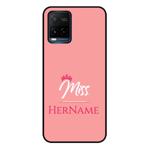 Vivo T1X Custom Glass Phone Case Mrs with Name