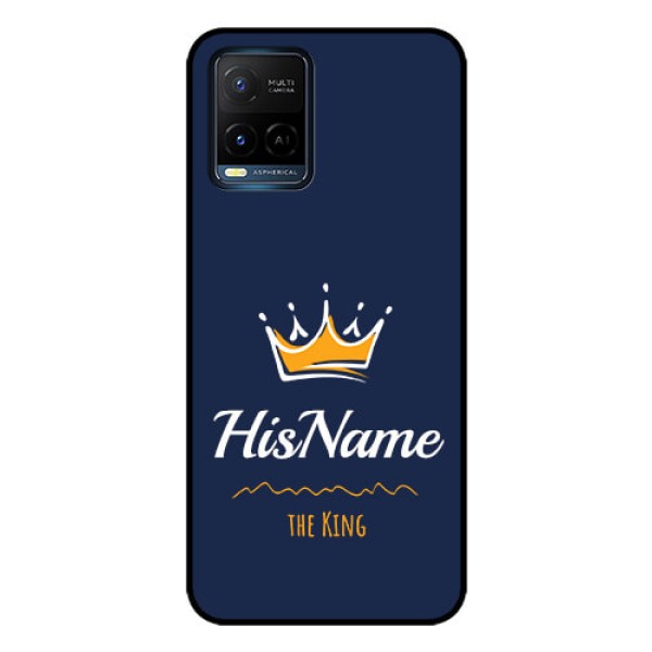 Vivo T1X Glass Phone Case King with Name