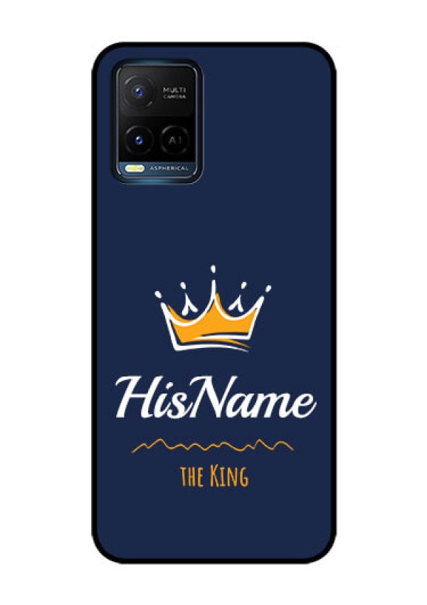 Vivo T1X Glass Phone Case King with Name