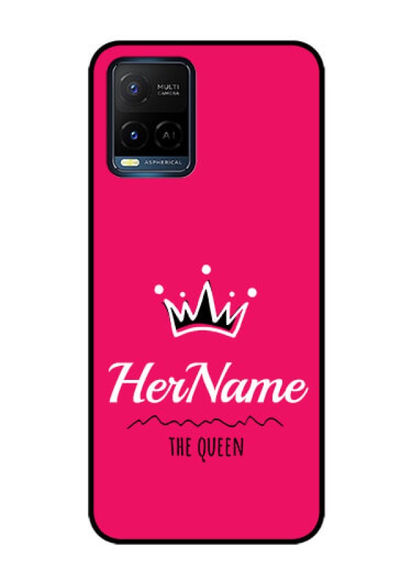 Vivo T1X Glass Phone Case Queen with Name