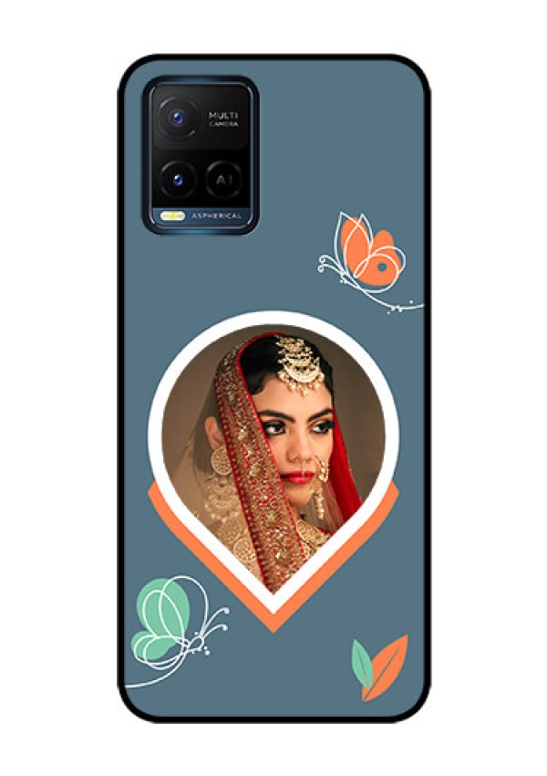 Vivo T1X Custom Glass Mobile Case - Droplet Butterflies Design