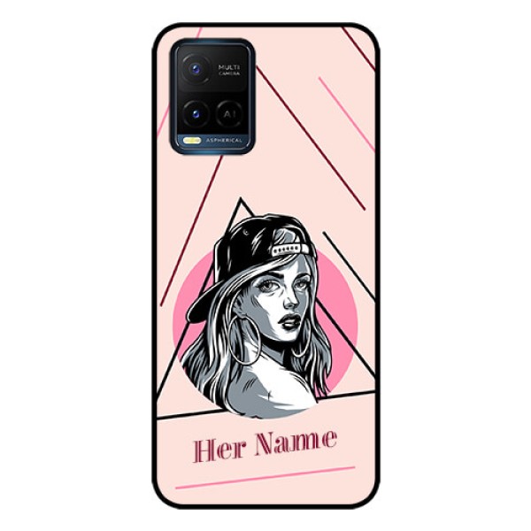 Vivo T1X Personalized Glass Phone Case - Rockstar Girl Design Vivo T1X Personalized Glass Phone Case - Rockstar Girl Design
