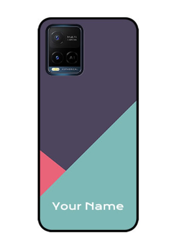 Vivo T1X Custom Glass Mobile Case - Tri Color abstract Design