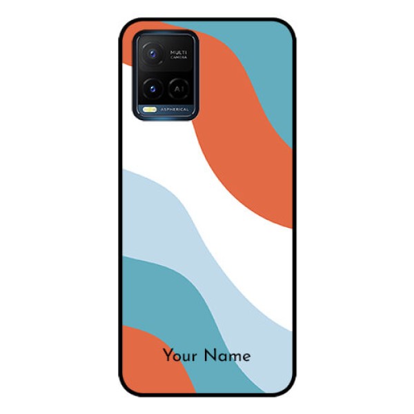 Vivo T1X Custom Glass Mobile Case - coloured Waves Design
