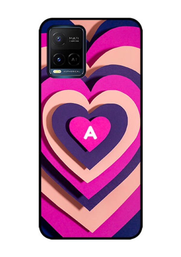 Vivo T1X Custom Glass Mobile Case - Cute Heart Pattern Design