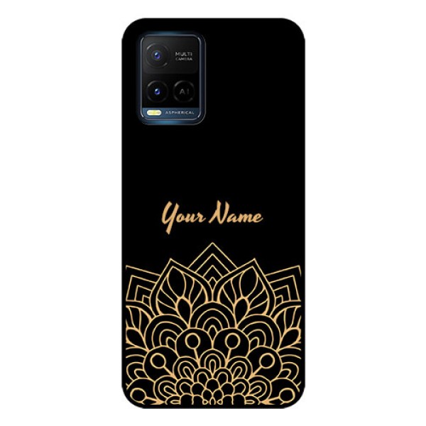 Vivo T1X Custom Glass Phone Case - Golden mandala Design