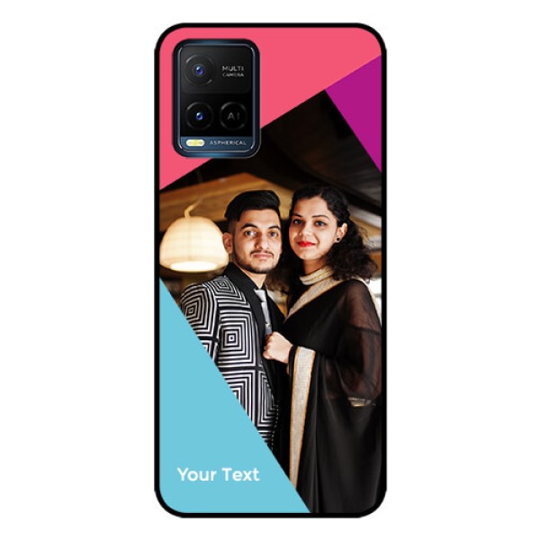 Vivo T1X Custom Glass Mobile Case - Stacked Triple colour Design Vivo T1X Custom Glass Mobile Case - Stacked Triple colour Design
