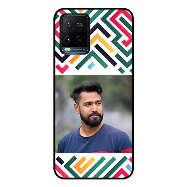 Vivo T1X Personalized Glass Phone Case - Colorful Maze Pattern Design Vivo T1X Personalized Glass Phone Case - Colorful Maze Pattern Design