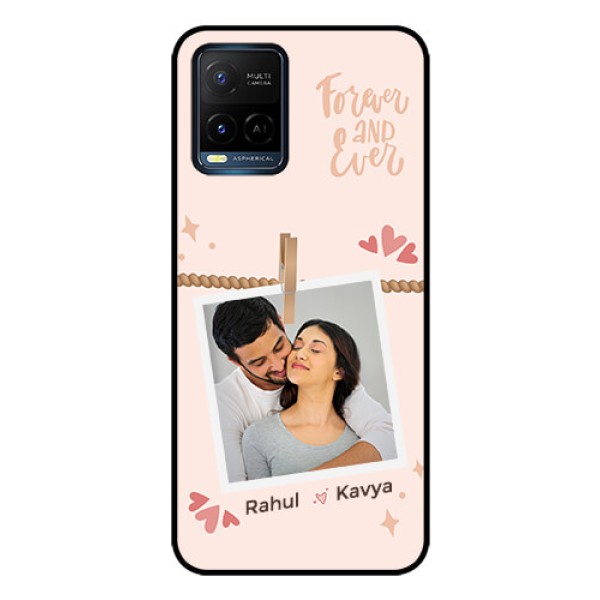 Vivo T1X Custom Glass Phone Case - Forever and ever love Design