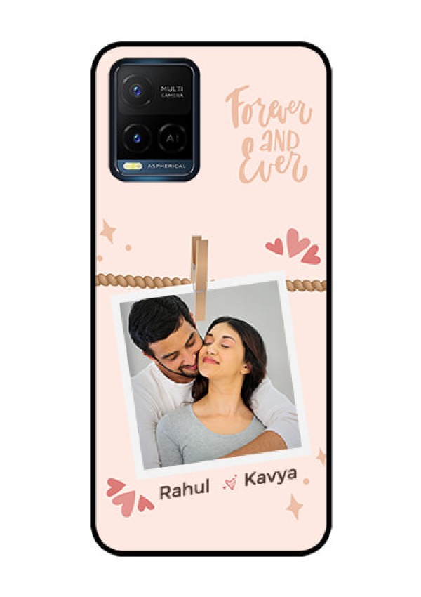 Vivo T1X Custom Glass Phone Case - Forever and ever love Design