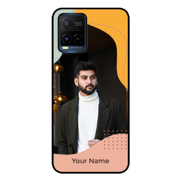 Vivo T1X Personalized Glass Phone Case - Tri-coloured overlay design Vivo T1X Personalized Glass Phone Case - Tri-coloured overlay design