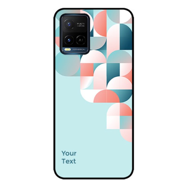 Vivo T1X Custom Glass Phone Case - Stylish Semi-circle Pattern Design