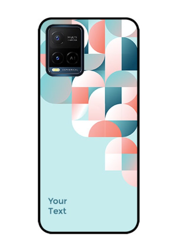 Vivo T1X Custom Glass Phone Case - Stylish Semi-circle Pattern Design