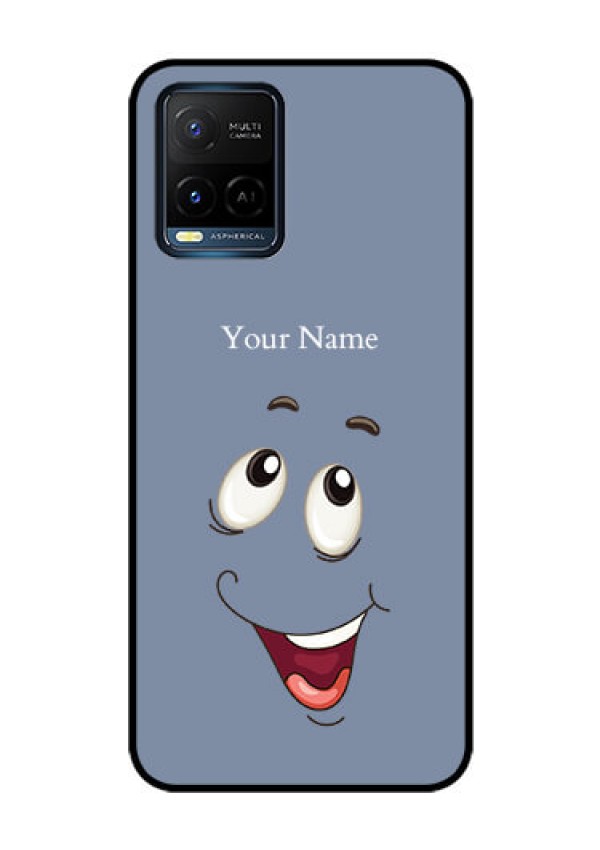 Vivo T1X Photo Printing on Glass Case - Laughing Cartoon Face Design