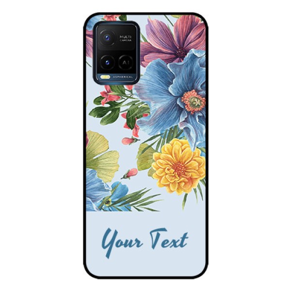 Vivo T1X Custom Glass Mobile Case - Stunning Watercolored Flowers Painting Design Vivo T1X Custom Glass Mobile Case - Stunning Watercolored Flowers Painting Design
