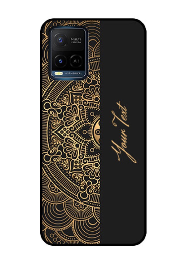 Vivo T1X Photo Printing on Glass Case - Mandala art with custom text Design