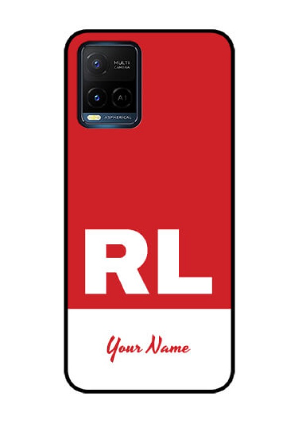 Vivo T1X Personalized Glass Phone Case - dual tone custom text Design
