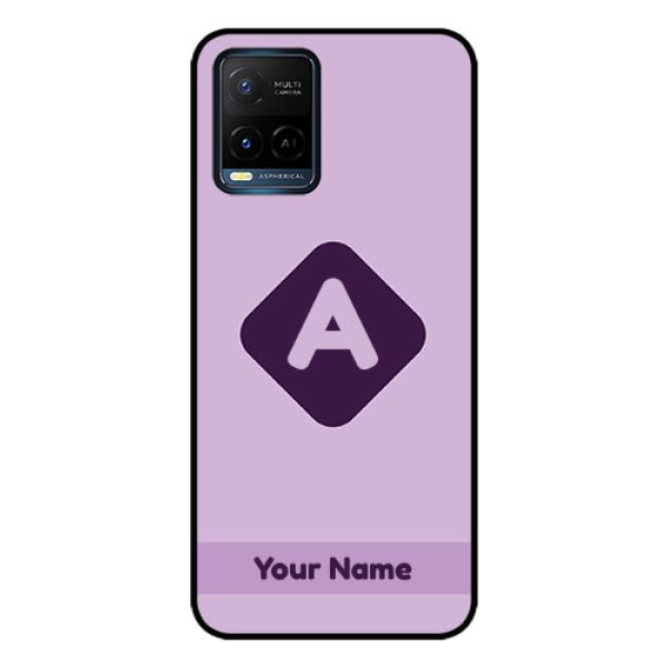 Vivo T1X Custom Glass Mobile Case - Custom Letter in curved badge Design Vivo T1X Custom Glass Mobile Case - Custom Letter in curved badge Design