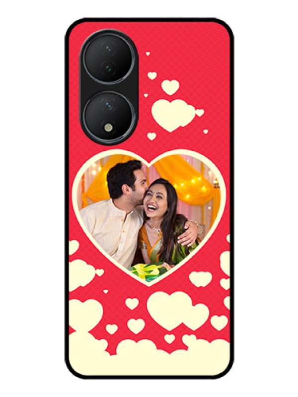 Custom Vivo T2 5G Custom Glass Mobile Case - Love Symbols Phone Cover Design