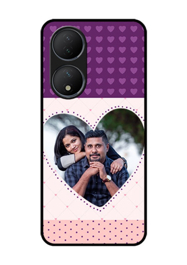 Vivo T2 5G Custom Glass Phone Case - Violet Love Dots Design