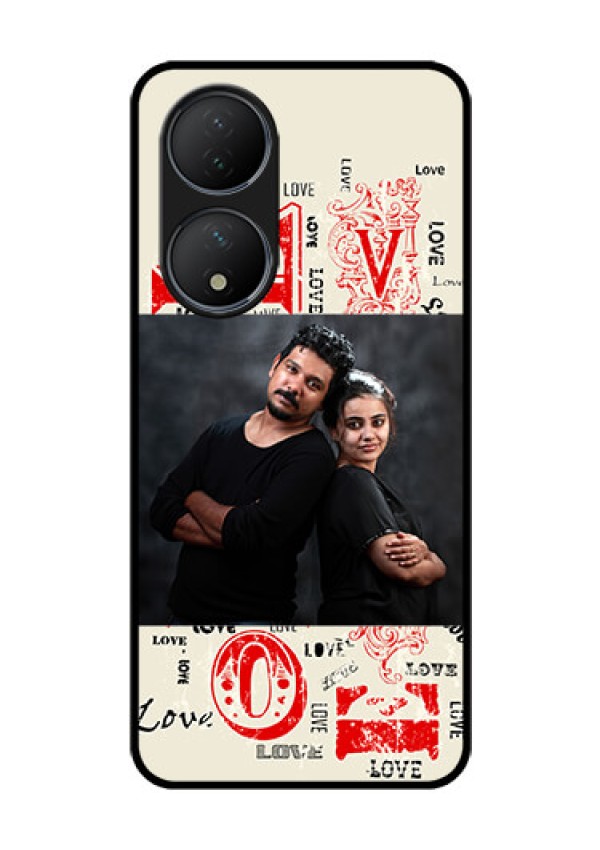 Vivo T2 5G Photo Printing on Glass Case - Trendy Love Design Case