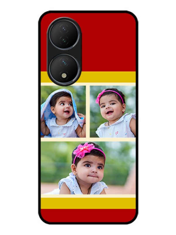 Custom Vivo T2 5G Custom Glass Mobile Case - Multiple Pic Upload Design