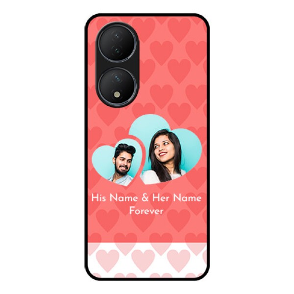 Vivo T2 5G Personalized Glass Phone Case - Couple Pic Upload Design