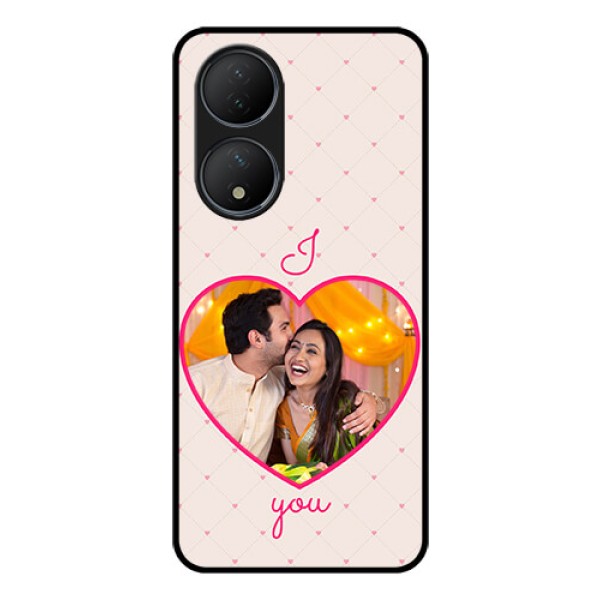Vivo T2 5G Custom Glass Mobile Case - Heart Shape Design