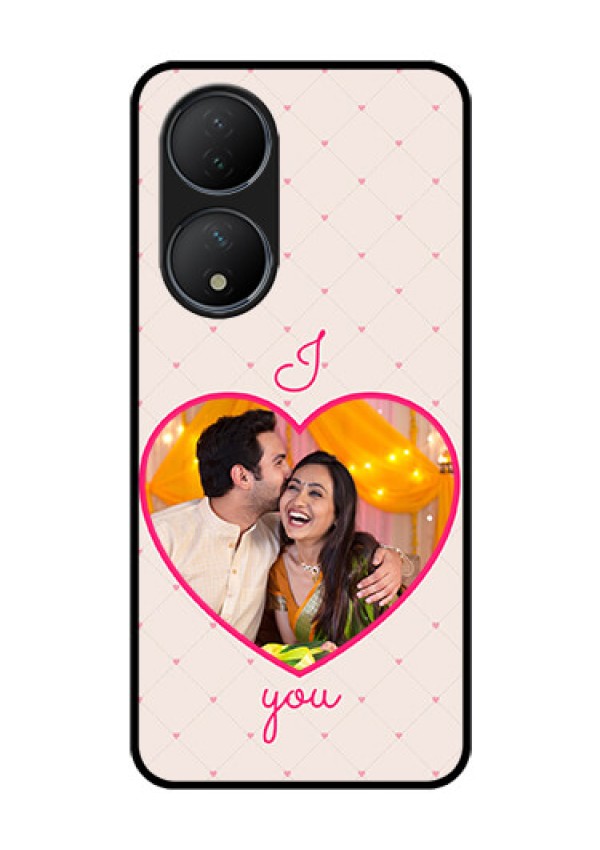 Vivo T2 5G Custom Glass Mobile Case - Heart Shape Design