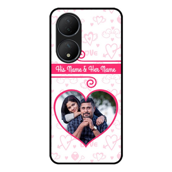 Vivo T2 5G Personalized Glass Phone Case - Heart Shape Love Design Vivo T2 5G Personalized Glass Phone Case - Heart Shape Love Design