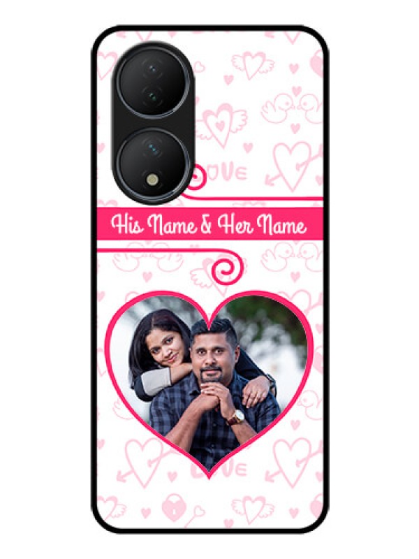 Custom Vivo T2 5G Personalized Glass Phone Case - Heart Shape Love Design