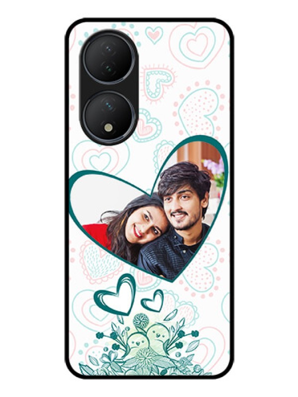 Custom Vivo T2 5G Photo Printing on Glass Case - Premium Couple Design
