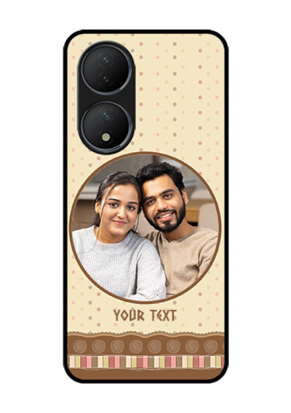 Vivo T2 5G Custom Glass Mobile Case - Brown Dotted Mobile Case Design